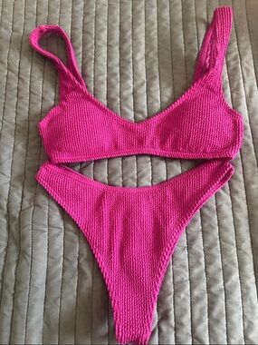 Billabong Hot Pink Textured Bikini Set